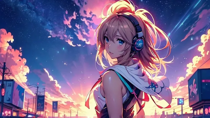 Woman wearing headphones, Anime Style 4 k, anime wallpaper 4k, anime wallpaper 4k, 4k anime wallpaper, anime art wallpaper 4k, anime art wallpaper 4k, Anime Style. 8K, Anime atmosphere, , Ultra HD Anime Wallpaper, Anime Art Wallpaper 8K, Anime Background,l...