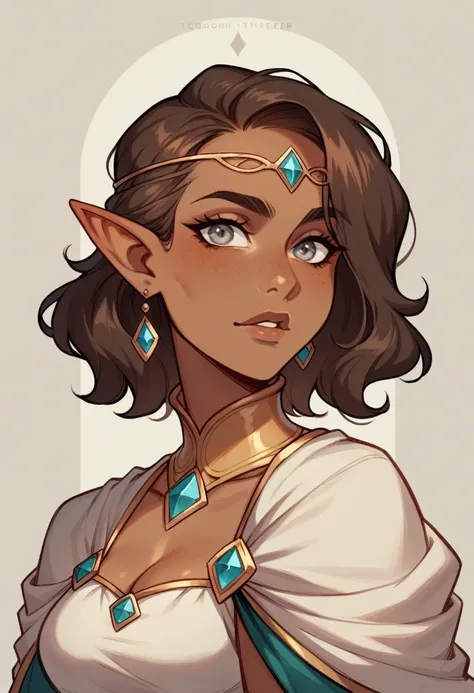 A 16-year-old elf with an ectomorphic build, olive skinned, and short brown hair with a simple style. Your diamond-shaped face is stunning, with round gray eyes that contain a hint of mischief. Thin lips give your features a delicate touch, while your narr...