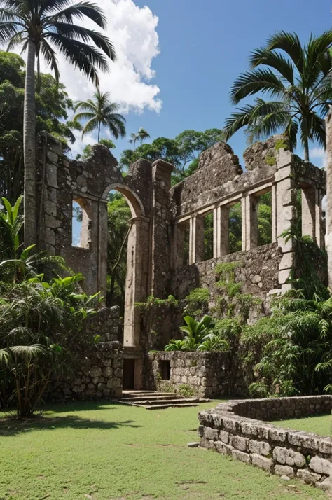 Image of the ruins of an old mission, indicating the lack of infrastructure in Panama during the Spanish conquest 