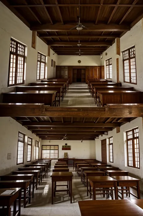 Image of a colonial school in Panama, representing the beginning of a more formal educational system during the Spanish conquest 