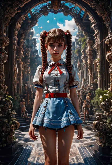 A girl, Twin Tails, full body, cinematic still, cinemascope, best quality, masterpiece, very aesthetic, perfect composition, intricate details, ultra-detailed