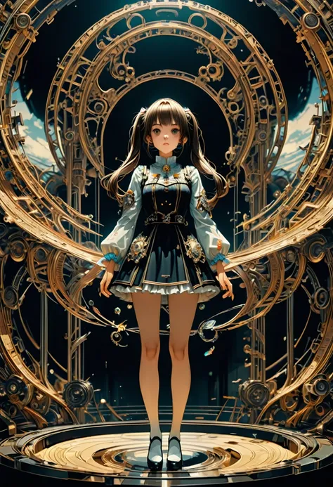 A girl, Twin Tails, full body, cinematic still, cinemascope, best quality, masterpiece, very aesthetic, perfect composition, intricate details, ultra-detailed