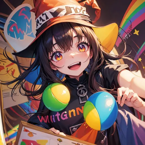 witch（Art room　Painting on canvas（hamburger　Slam　Rainbow colors）smile）Poster
