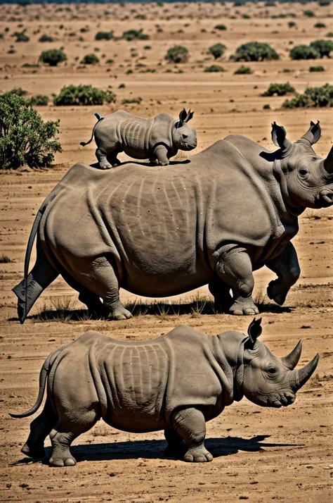 Rabbit on a rhino 