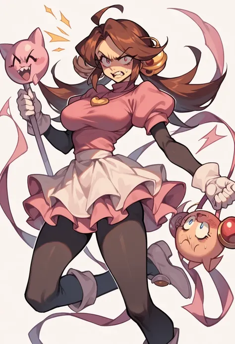 Mad Mew Mew ( undertale) wearing black leggings without a blouse big tits breasts out mad mew mew wearing only black leggings