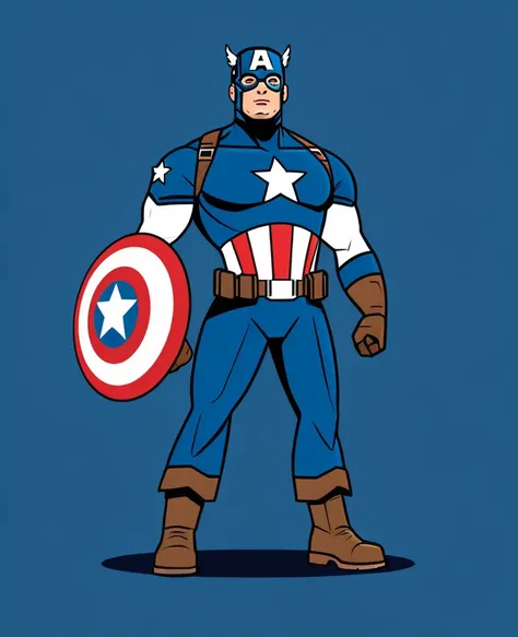 Captain America character flat design illustration 