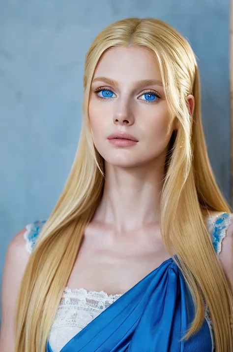 Emperor Augustus as the Most Perfect Woman in the World ( Blonde Hair, Blue Eyes, White Skin )