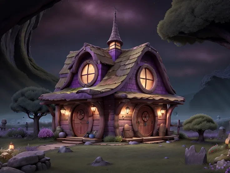 (hobbit house) (dark purple scenery) 