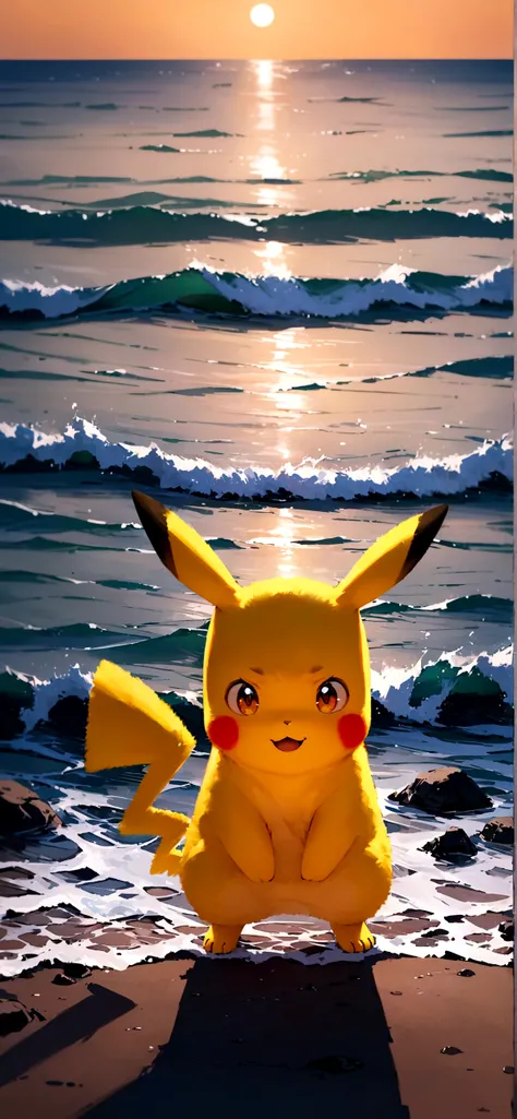 ((masterpiece, highest quality)),ocean、ocean、pokémon、新ocean誠風,pikachu