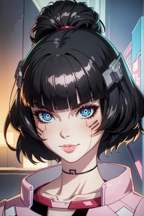 ((masterpiece, best quality))
edgerunnerssasha, 1girl, black hair, short hair, blue eyes, cyberpunk, smile,   fantasy, intricate...