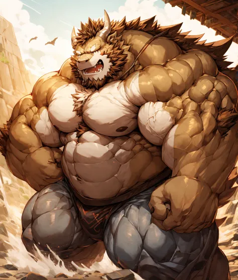 

A white dragon orc，Strong build，Muscular，Like a born strong man。His skin looks healthy and fair.，Muscle and fat intertwined，Create unique skin texture，Complete and powerful。

His arms are as strong as iron pillars，chiseled muscles，Seems to contain infini...