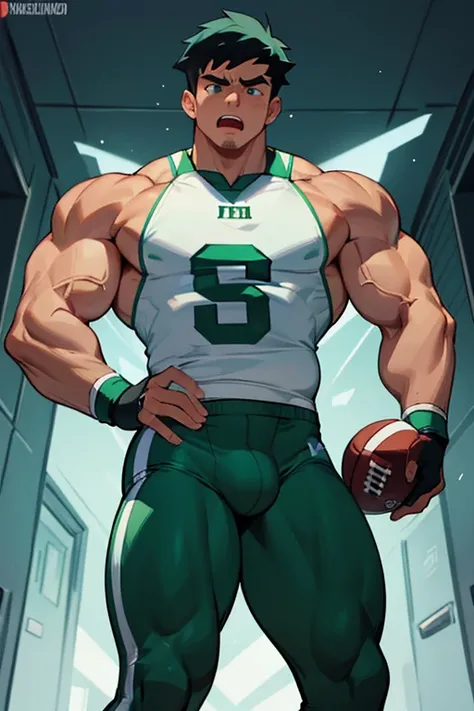 Danny Phantom, ghost, hypnosis, jock, conversion, locker room hallway, hyper muscles, jockstrap, bro, meathead, hypnotized, brainwashed, brainwashing, big dumb jock, football. Danny Fenton is hypnotized by Dash to become another dumb football jock bro. Glo...