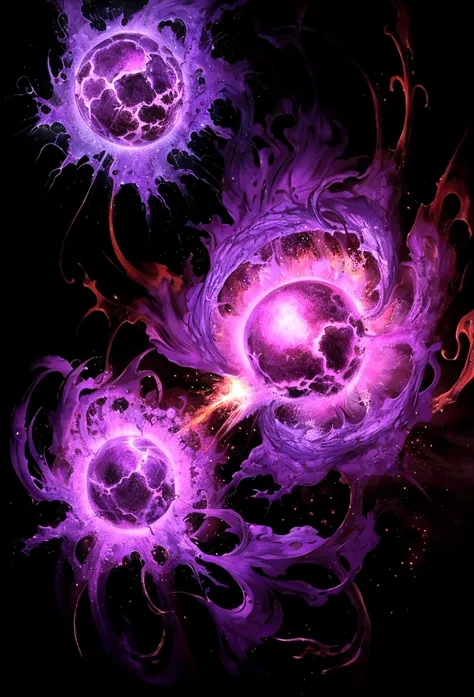 Draw me a purple magic explosion