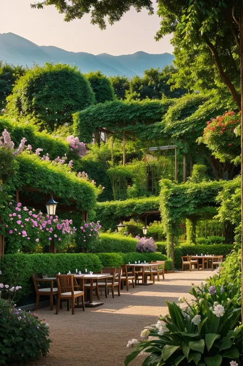 nature with beautiful garden and restaurant 