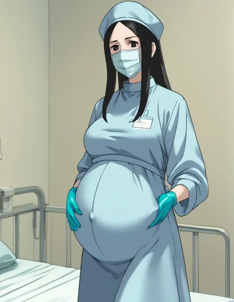 score_9,  score_8_up, score_7_up, source_anime, kasuganoray, pale skin, shy eyes, big breasts, long hair, scrubs, surgical mask,...