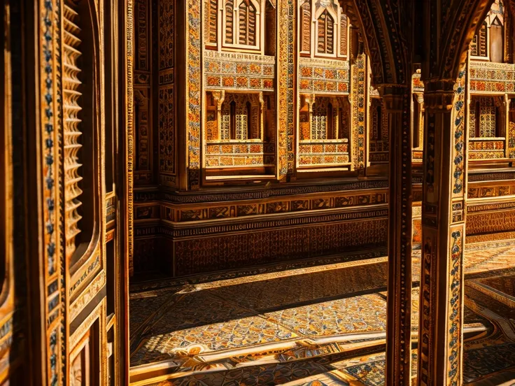 detailed roof, detailed architecture, intricate patterns, ornate design, weathered tiles, sunlight and shadows, high resolution, photorealistic, 8k, masterpiece, cinematic lighting, dramatic atmosphere, warm color tones, architectural photography