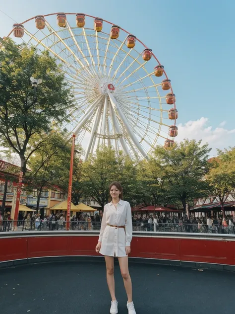 her name is Asako, high quality, 1girl, ((20-year-old fit Caucasian woman)), ((20 years old)), ((slim)), ((Hime Cut)), pose: standing, wearing stylish fashionable Generation-Z modern wear bright colored, BACKGROUND:Your apartment is in an Art Nouveau build...