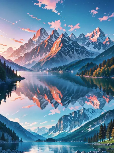 there is a lake with a mountain in the background, lakeside mountains, beautiful lake background, beautiful lake, mountain lake, majestic nature scenery, stunning nature in background, mountains and lakes, beautiful nature, swiss alps, beautiful iphone wal...