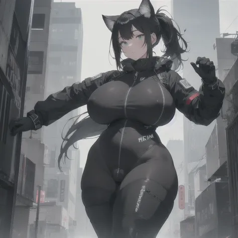 Absurd resolution,high resolution,(masterpiece: 1.4),hyper-detail,fullbody shot head to toe,full frontal camera perspective,solo,shorter,standing straight up,kemono feline cat gynomorph, big dick, big penis bulge, puffy inverted nipple silhouette,no skin o...