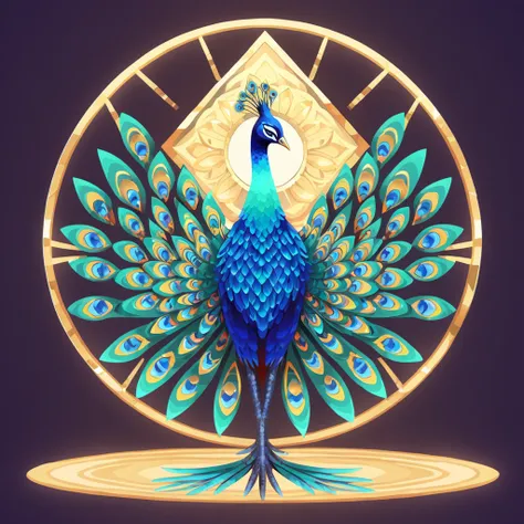 peacock god in gem art style
