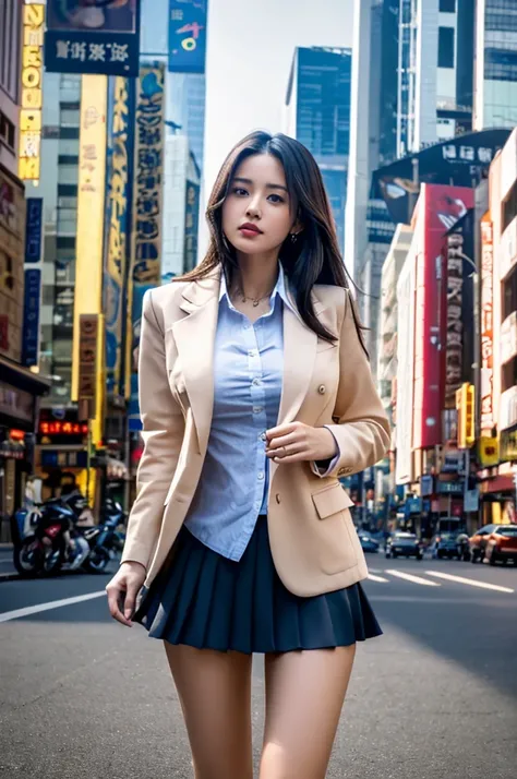 a 16 year old girl, she is the most beautiful actress in the world, the perfect body proportions of this girl, the blazer is firmly the skin of her upper body with its large breasts are covered 100% by the shirt thats firmly covered by the blazer, its hard...