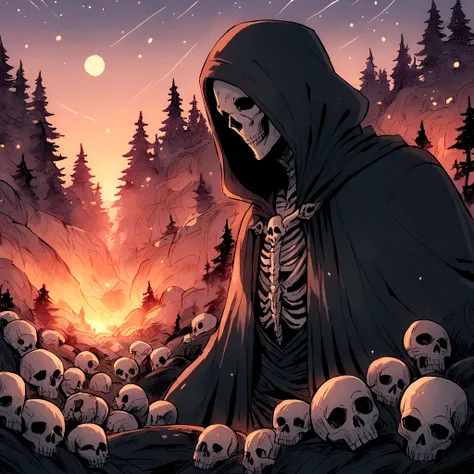 Make the skull the grim reaper, Hellfire, with text "keep FIGHTING until the end" 