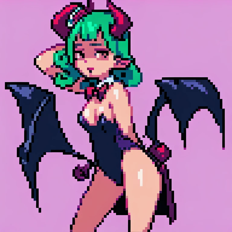 sexy succubus standing. clothed. bunnysuit