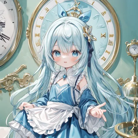 masterpiece, best quality, extremely detailed, (illustration, official art:1.1), 1 girl ,(((( light blue long hair)))), ,(((( light blue long hair)))),light blue hair, , long hair ((blush)) , cute face, big eyes, masterpiece, best quality,(((((a very delic...