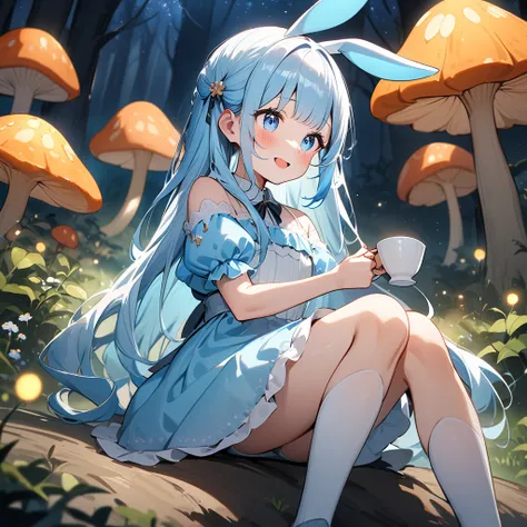 masterpiece, best quality, extremely detailed, (illustration, official art:1.1), 1 girl ,(((( light blue long hair)))), ,(((( light blue long hair)))),light blue hair, , long hair ((blush)) , cute face, big eyes, masterpiece, best quality,(((((a very delic...