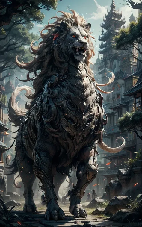 (Masterpiece),(highly accurate drawing in every detail),(extremely precise representation)(cinematic)Enter the world of mythology with this captivating illustration of the baku, a majestic creature from japanese folklore. The composition shows the great-ca...