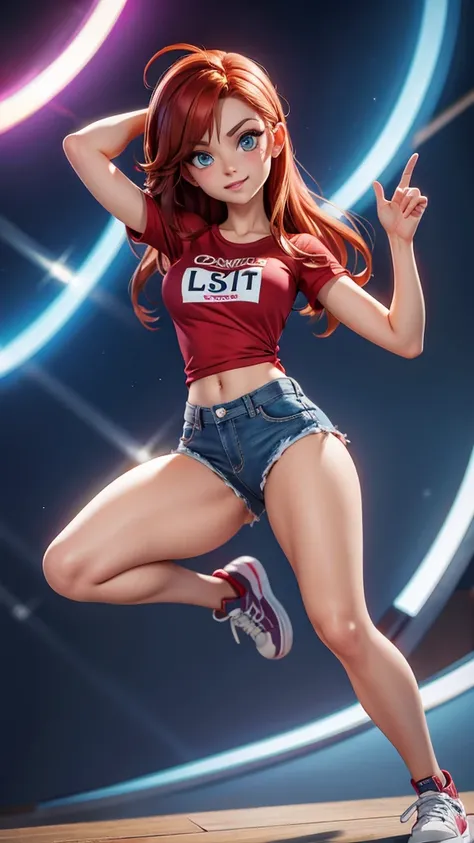 A beautiful woman, full body, looking at the camera, thumb raised in an OK sign, Pixar and manga art style, highly detailed, 8K, photorealistic, studio lighting, vivid colors, cinematic, sharp focus, physically-based rendering, professional quality, master...