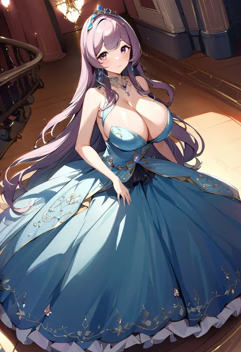 ((Anime art style)),(masterpiece),(Highest quality), (Super detailed),((Very delicate and beautiful)),(((alone))),((whole body)),(((1 princess in A gorgeous Rococo princess ball gown with beautiful embroidery and jewels.。Shiny Hair, Shiny skin,over1000favo...