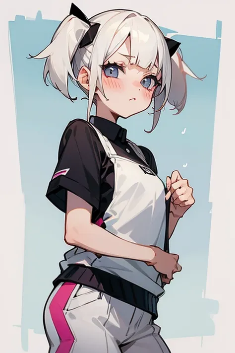 Short white hair, blush, Golf Wear、Punk Fashion、Headbang 2.、Twin tails、sharp、