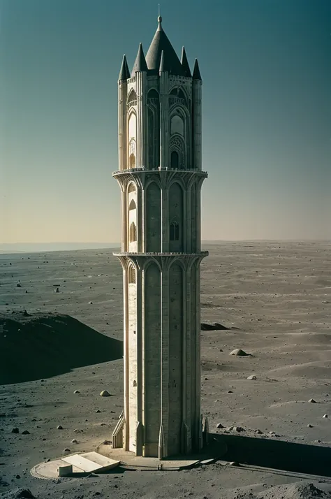 Ivory Tower, lunar surface without atmosphere, Landscape format