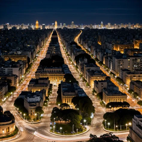 ((Best Quality)), ((Masterpiece)), (detailed), City, nocturnal , Buenos Aires, streets