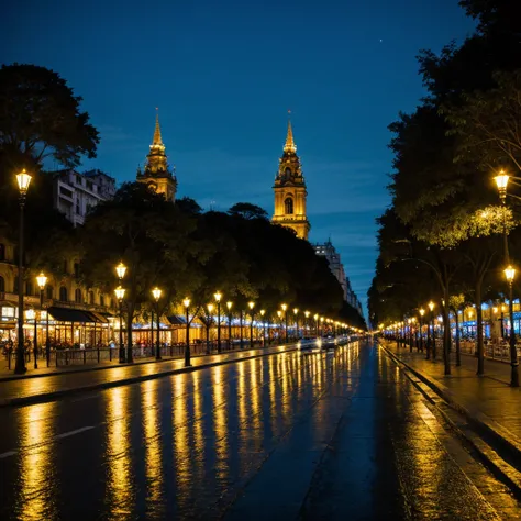 ((Best Quality)), ((Masterpiece)), (detailed), City, nocturnal , Buenos Aires, streets