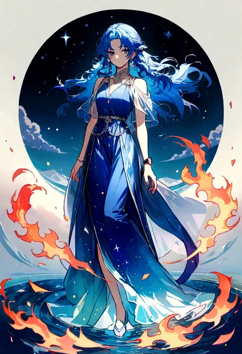 ( high quality , Super detailed, Watch your hands )Zodiac sign - Goddess of Sagittarius , Similar to the goodness of Latin . Optimistic, fair, Funny and intelligent face . recklessness, Ruthless, impatient, Overconfident style . Dark blue eyes (Eye details...