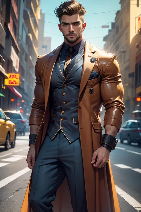 ((a handsome man, male model modern clothing, full-length portrait: 1.5)), (best quality, 4k, 8k, high resolution, masterpiece: 1.2), ultra detailed, (realistic, photorealistic, photorealistic : 1.37), HDR, UHD, studio lighting, ultra-fine painting, sharp ...