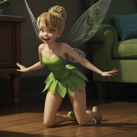 score_9, score_8_up, score_7_up, score_6_up, score_5_up, score_4_up, tinkerbell, fairy wings, standing on the floor, happy,