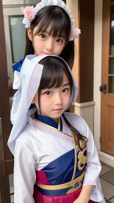 11 year old girl　Japanese　salor costume　Realistic Skin