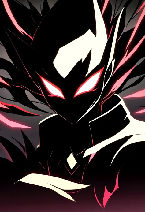 Ninja anime vilian ,dark ,shadowy,