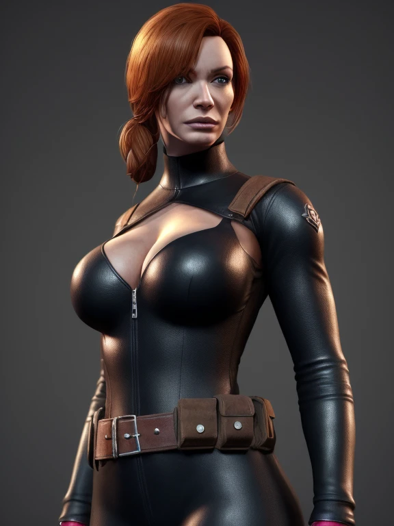 Christina Hendricks as an Splinter Cell Character, alluring 48 year old woman, High-quality facial research of Christina Hendricks, (Christinas sculpted cheekbones and slight wrinkles around the face), High-quality detailed research of Christina Hendricks ...