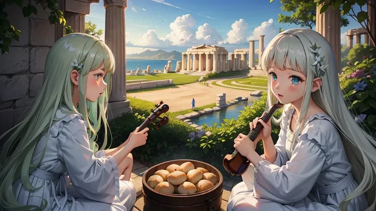 最high quality、high quality、Paradise、skylineのギリシャの神々、Sanctuary Grasslands、Long dress、Full of light、Mysterious、Little angels are playing instruments all around、Greek temple in the clouds、You can see the sea of clouds、skyline、