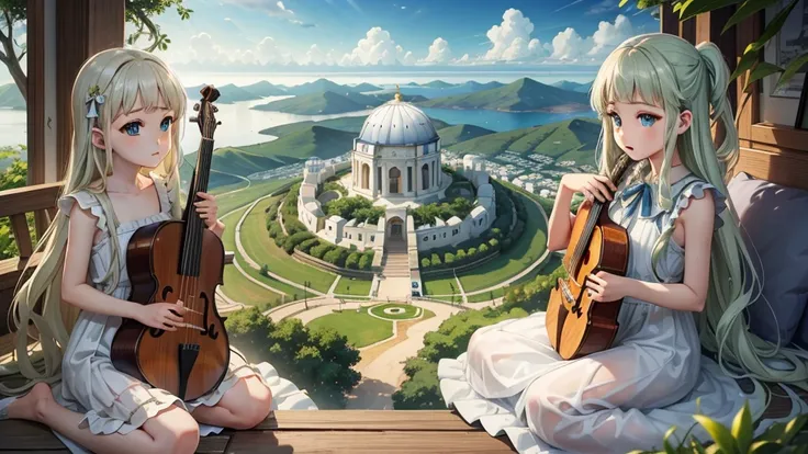 最high quality、high quality、Paradise、Greek God々、Sanctuary Grasslands、Long dress、Full of light、Mysterious、Little angels are playing instruments all around、雲の中にGreek God殿、You can see the sea of clouds、skyline、