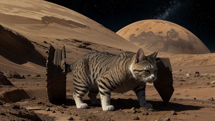 backhoe mars planet cat
