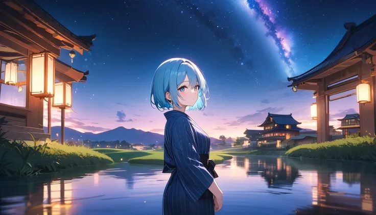 (1 girl), (Best Picture Quality, 8K, Masterpiece:1.3), (high school student:1.5), (pink lob hair:1.1), [skyblue hair:0.1], (bob cut), (swept bangs), (cute eyes, pupil black, iris skyblue, youthful face), (mole under right eye), (standard weight), (small br...