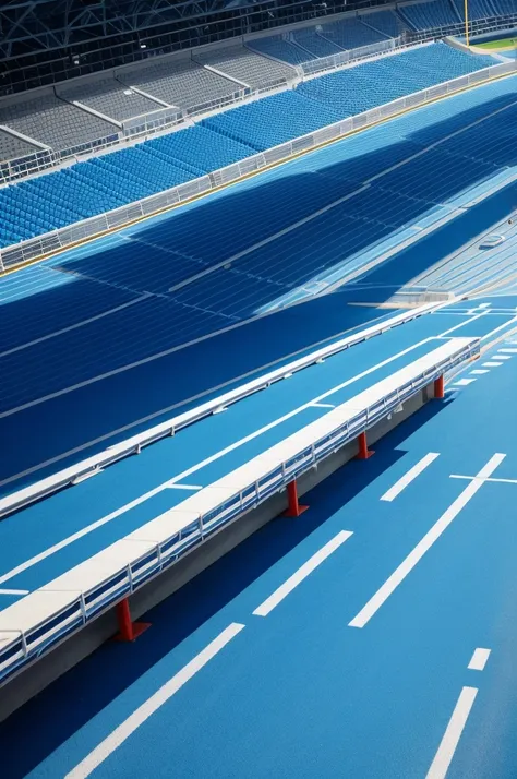 Football stadium with blue colors ,rot 