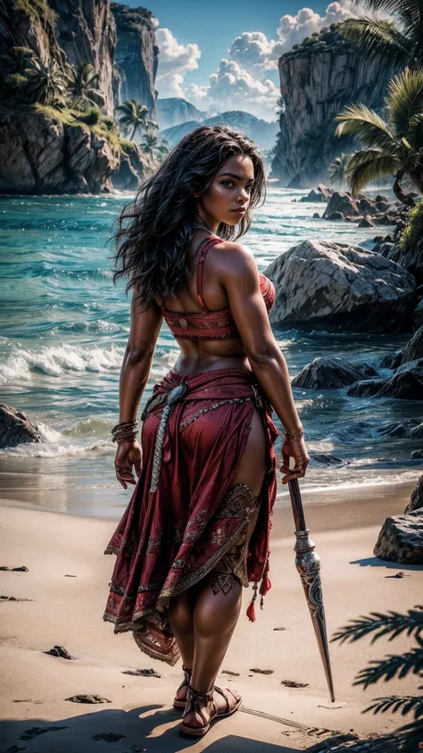 sexy hot dark skinned  sexy  , Moana ,full body view sharp focus cgi, photorealistic, high detail, realistic, masterpiece, absurdres, best quality, HDR, high quality, high-definition, extremely detailed, 8k wallpaper, intricate details, 8K uhd, Full-HD, (r...