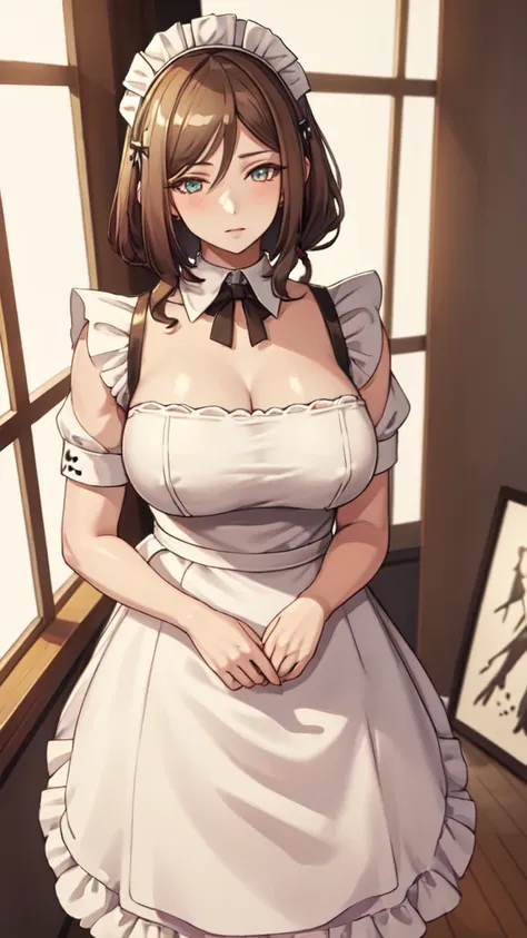 best quality, masterpiece, highres, solo, (franka_arknights:1.10), (maid:1.40), (long maid dress:1.15), 21