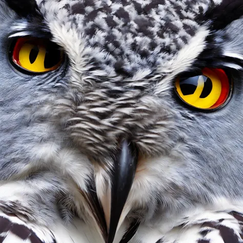 generate the same image, but centered on the owl eyes